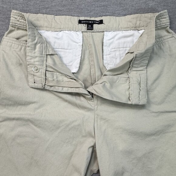 Briggs New York Womens Lt Khaki Capri Pants 2 Button Waist High Rise Size 14 - Picture 6 of 14